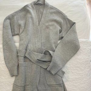 Everlane Wrap Sweater with Tie | Gray | Size Small